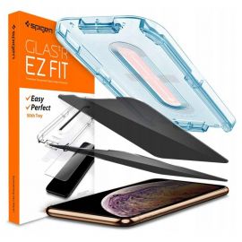Juodas apsauginis stikliukas Apple Iphone 11 / XR "Spigen Glass Tr"
