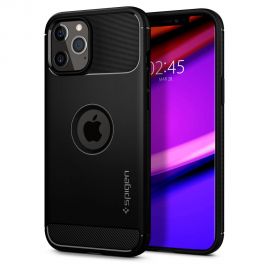 Juodas dėklas Apple Iphone 12 / 12 Pro "Spigen Rugged Armor"