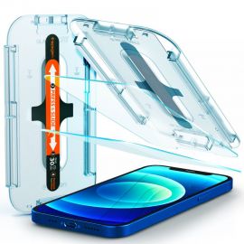 Skaidrus apsauginis stikliukas Apple Iphone 12 / 12 Pro "Spigen Glas.Tr Ez Fit" 2vnt