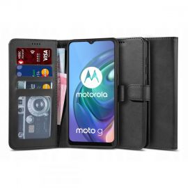 Juodas atverčiamas dėklas Motorola Moto G10 / G30 "Tech-Protect Wallet 2"