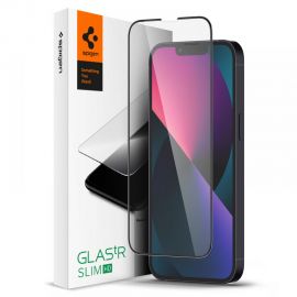 Juodas apsauginis ekrano stiklas Apple Iphone 13 Mini "Spigen Glass Fc"