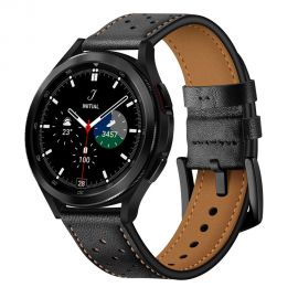 Juoda apyrankė Samsung Galaxy Watch 4 / 5 / 5 Pro / 6 (40 / 42 / 44 / 46mm) "Tech-Protect Leather"