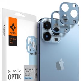 Mėlynas apsauginis stiklas galiniai kamerai Apple Iphone 13 Pro / 13 Pro Max "Spigen Optik"