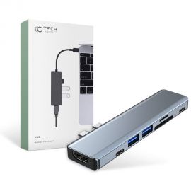 Pilkas adapteris "TECH-PROTECT V5-HUB ADAPTER 7IN1"