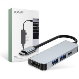 Pilkas adapteris "TECH-PROTECT V2-HUB ADAPTER 4IN1"