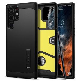 Juodas dėklas Samsung Galaxy S22 Ultra "Spigen Touch Armor"