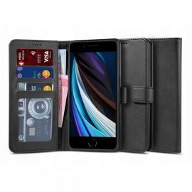 Juodas atverčiamas dėklas Apple Iphone 7 / 8 / SE 2020 / 2022 "Tech-Protect Wallet 2"