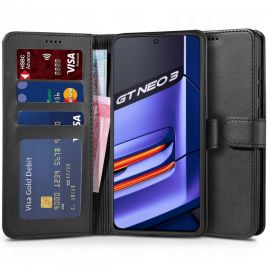 Juodas atverčiamas dėklas Realme GT Neo 3 "Tech-Protect Wallet"