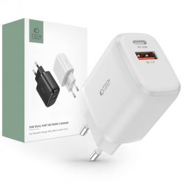 Baltas buitinis pakrovėjas "TECH-PROTECT C20W 2-PORT NETWORK CHARGER PD20W/QC3.0"