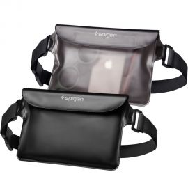 Juodas universalus krepšys atsparus vandeniui "Spigen A621 Universal Waterproof 2-Pack"