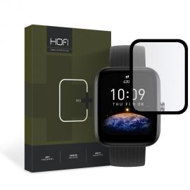 Juodas apsauginis ekrano stikliukas Amazfit Bip 3 / 3 Pro "Hofi Hybrid Glass"