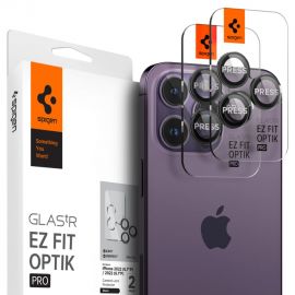 Apsauginis stiklas galiniai kamerai Apple Iphone 14 Pro / 14 Pro Max / 15 Pro / 15 Pro Max / 16 Pro / 16 Pro Max "Spigen Optik TR Ez Fit 2Pack"