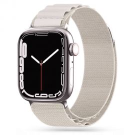 Kreminės spalvos apyrankė Apple Watch 4 / 5 / 6 / 7 / 8  / 9 / 10 / SE / Ultra 1 / 2 (44 / 45 / 46 / 49mm) "Tech-Protect Nylon Pro"