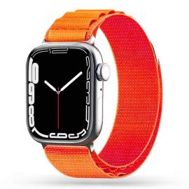 Oranžinės spalvos apyrankė Apple Watch 4 / 5 / 6 / 7 / 8 / 9 / 10 / SE / Ultra 1 /2 (44 / 45 / 46 / 49mm) "Tech-Protect Nylon Pro"