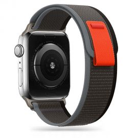 Juoda-oranžinė apyrankė Apple Watch 4 / 5 / 6 / 7 / 8  / 9 / SE / Ultra 1 / 2 (42 / 44 / 45 / 49mm) "Tech-Protect Nylon"
