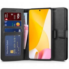 Juodas atverčiamas dėklas Xiaomi 12 Lite "Tech-Protect Wallet"