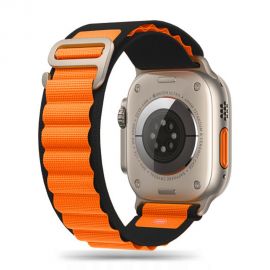 Juoda-Oranžinė apyrankė Apple Watch 4 / 5 / 6 / 7 / 8  / 9 / 10 / SE / Ultra 1 / 2 (44 / 45 / 46 / 49mm) "Tech-Protect Nylon Pro"