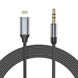 Juodas adapteris 'Tech-Protect Ultraboost Lightining į AUX Mini Jack 3.5mm" 100cm