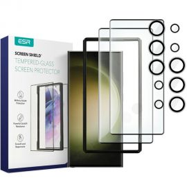 Skaidrus apsauginis stiklas ekranui + galiniai kamerai Samsung Galaxy S23 Ultra "Esr Protector Set-2 Pack"