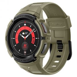 Khaki spalvos dėklas Samsung Galaxy Watch 5 Pro (45mm) "Spigen Rugged Armor"