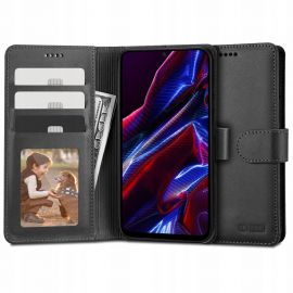 Juodas atverčiamas dėklas Xiaomi Redmi Note 12 / Poco X5 5G "Tech-Protect Wallet"