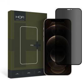 Juodas apsauginis ekrano stikliukas Apple Iphone 12 / 12 Pro "Hofi Anti Spy Glass Pro+"