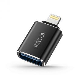 Juodas adapteris "TECH-PROTECT ULTRABOOST ADAPTER LIGHTNING TO USB OTG"