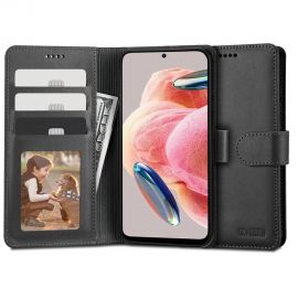 Juodas atverčiamas dėklas Xiaomi Redmi Note 12 4G / LTE "Tech-Protect Wallet"