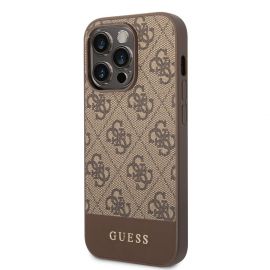 Rudas originalus dėklas Guess 4G Stripe telefonui Apple iPhone 14 Pro Max