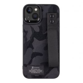 Juodas dėklas Tactical Camo Troop Drag Strap telefonui Apple iPhone 14 Plus