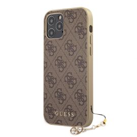 Rudas originalus dėklas Guess 4G Charms telefonui Apple iPhone 12 Pro Max