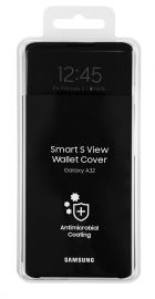 Juodas originalus dėklas EF-EA325PBE S-View telefonui Samsung Galaxy A32