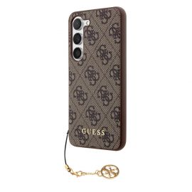 Rudas originalus dėklas Guess 4G Charms telefonui Samsung Galaxy S23