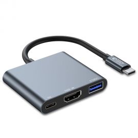 Pilkas adapteris "TECH-PROTECT V1-HUB ADAPTER 3IN1"