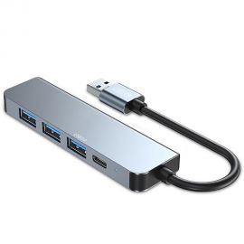Pilkas adapteris "TECH-PROTECT V0-HUB ADAPTER 5IN1"