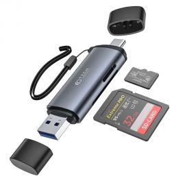 Pilkas atminties kortelių skaitytuvas "TECH-PROTECT ULTRABOOST CARD READER SD & MICRO SD"