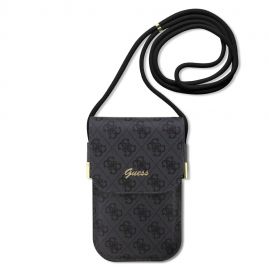 Juodas universalus krepšys telefonui Guess PU 4G Metal Logo Script Phone Bag