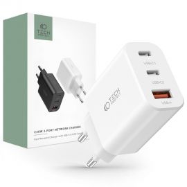 Baltas buitinis pakrovėjas "TECH-PROTECT C30W 3-PORT NETWORK CHARGER PD30W/QC3.0"