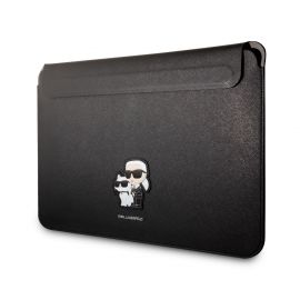 Juodas kompiuterio krepšys "Karl Lagerfeld Saffiano Karl and Choupette NFT Computer Sleeve 13/14"