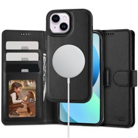 Juodas atverčiamas dėklas Apple Iphone 13 "Tech-Protect Wallet Magsafe"