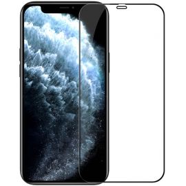 Juodas apsauginis grūdintas stiklas Nillkin Tempered Glass 2.5D CP+ PRO telefonui Apple iPhone 12 / 12 Pro