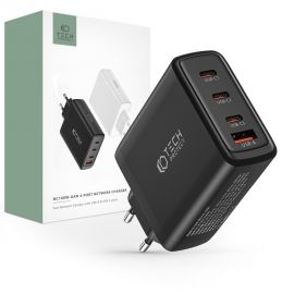 Juodas buitinis įkroviklis "TECH-PROTECT NC100W-GAN 4-PORT PD100W/QC3.0"