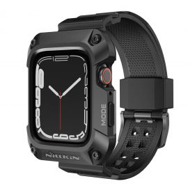 Juodas dėklas su dirželiu Apple Watch 7 / 8 (45mm) "Nillkin DynaGuard Wristband"