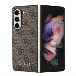 Rudas originalus dėklas Guess 4G Charms telefonui Samsung Galaxy Z Fold 5