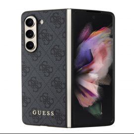 Pilkas originalus dėklas Guess 4G Charms telefonui Samsung Galaxy Z Fold 5