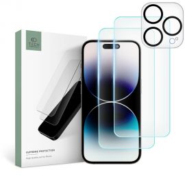 Ekrano ir kameros apsauginis stiklas Apple Iphone 15 Pro Max "Tech-Protect Supreme Set"