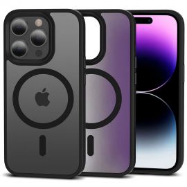Juodas matinis dėklas Apple Iphone 15 Pro "Tech-Protect Magmat Magsafe"
