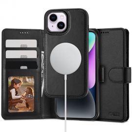 Juodas atverčiamas dėklas Apple Iphone 15 "Tech-Protect Wallet Magsafe"