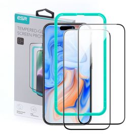 Juodas apsauginis ekrano stikliukas Apple Iphone 15 "Esr Tempered Glass 2-Pack"