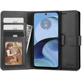 Juodas atverčiamas dėklas Motorola Moto G14 "Tech-Protect Wallet"